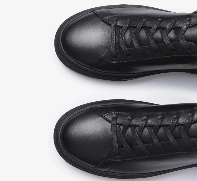 Sneakers en Cuir Lisse – Noir