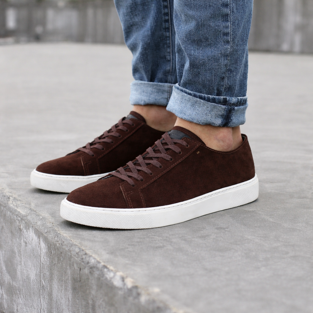 Sneakers en Daim Premium – Marron