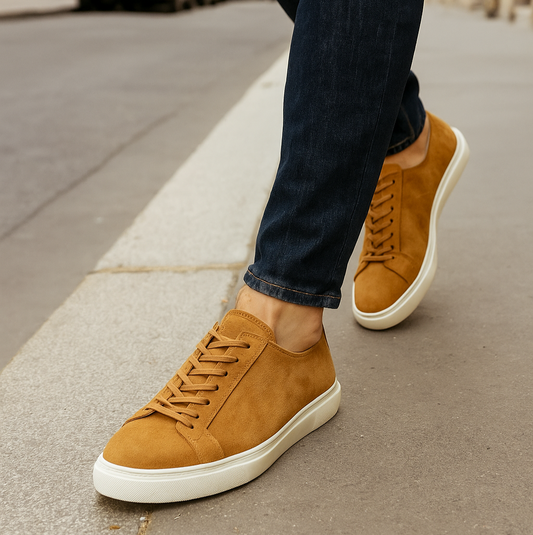 Sneakers en Daim Premium – Camel