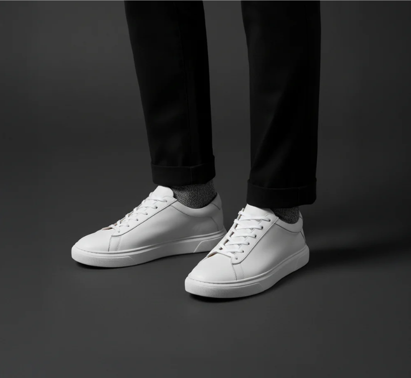 Sneakers en Cuir Lisse – Blanc