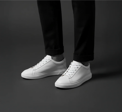 Sneakers en Cuir Lisse – Blanc