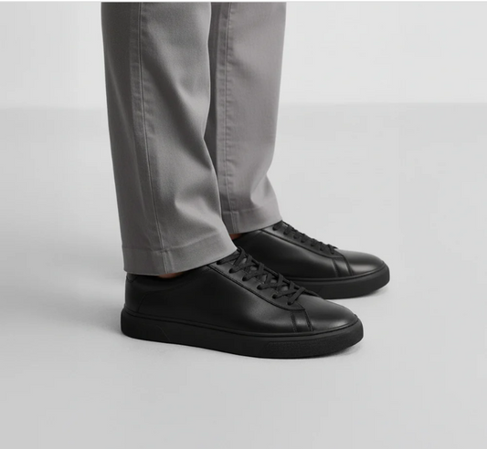 Sneakers en Cuir Lisse – Noir