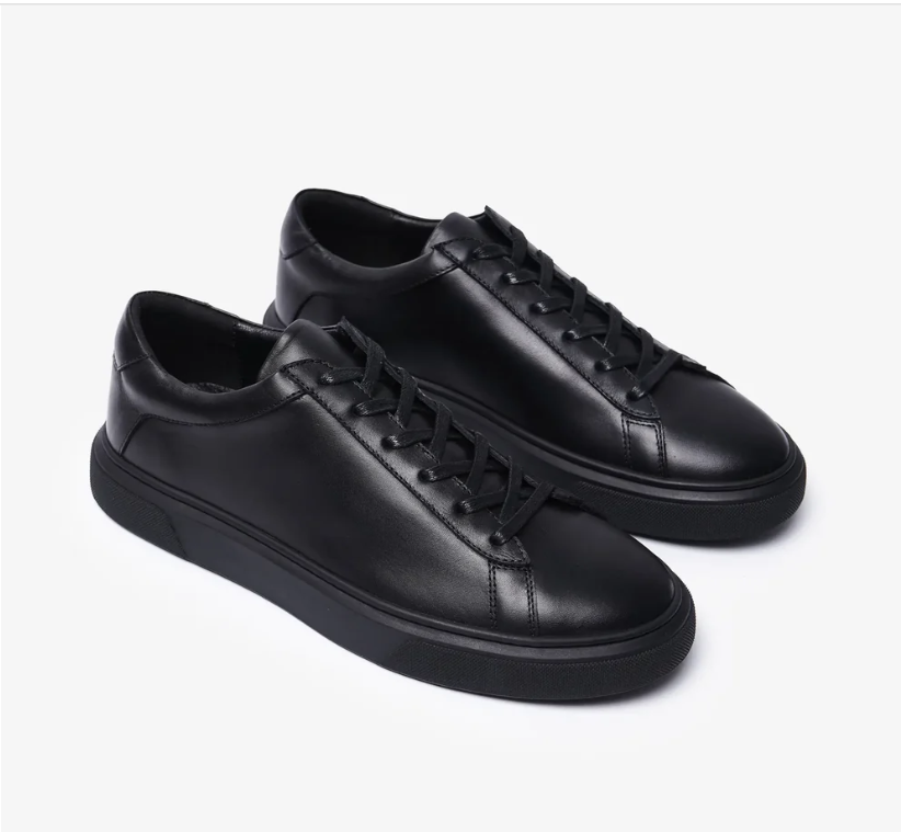 Sneakers en Cuir Lisse – Noir