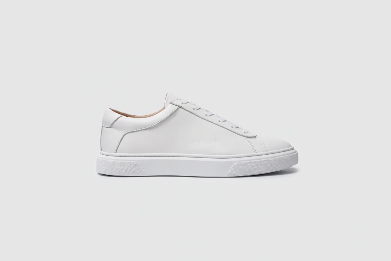 Sneakers en Cuir Lisse – Blanc